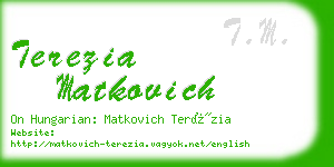 terezia matkovich business card